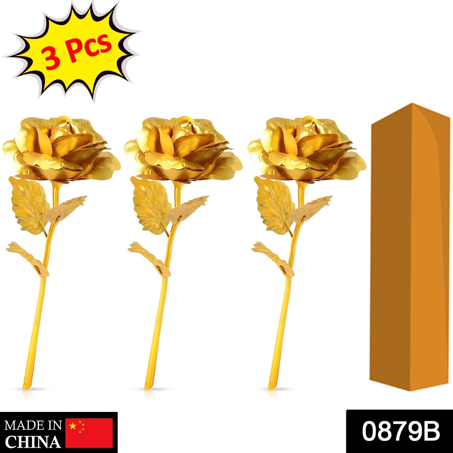 0879 B Golden Rose used in all kinds of places like household, offices, cafe's, etc. for decorating and to look good purposes and all. JK Trends