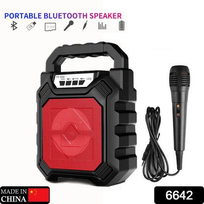 6642 Wireless Bluetooth Portable Boom Box Subwoofer Support Mic Input Outdoor Speaker 5 W Bluetooth Speaker DeoDap
