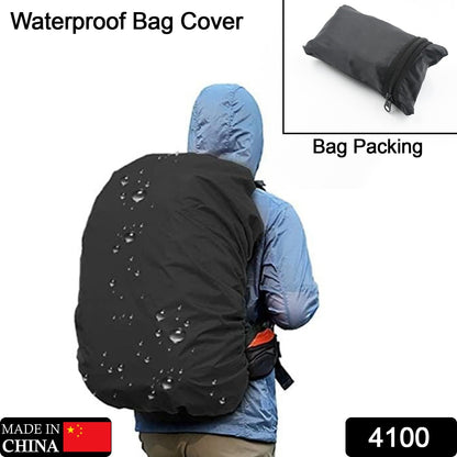 4100 Heavy Waterproof Nylon Rain Cover/Dust Cover - Elastic Adjustable for Laptop Bags and Backpacks, School Bag Waterproof Cover, Dust Proof, Backpack, Laptop Bag Cover (1Pc)