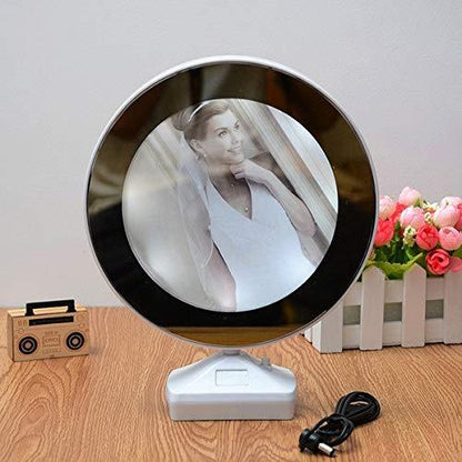0860 Plastic 2 in 1 Mirror Come Photo Frame with Led Light JK Trends