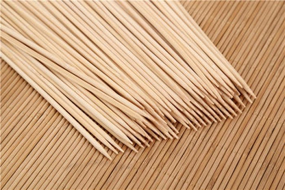 1119A Camping Wooden Color Bamboo BBQ Skewers Barbecue Shish Kabob Sticks Fruit Kebab Meat Party Fountain Bamboo BBQ Sticks Skewers Wooden (20cm)