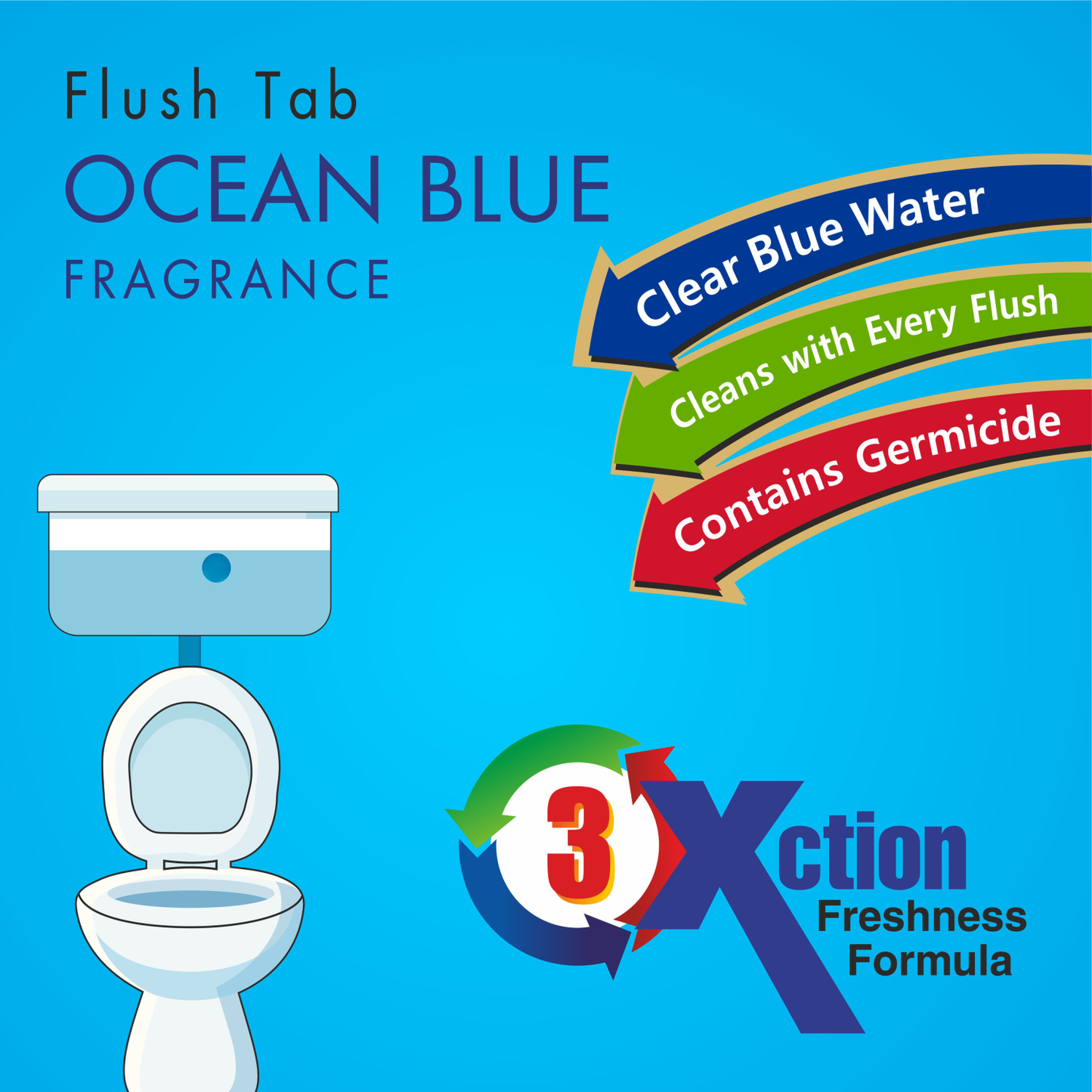 1325 Toilet Cleaner Flush Tab (Ocean Blue) - 50 Gram JK Trends
