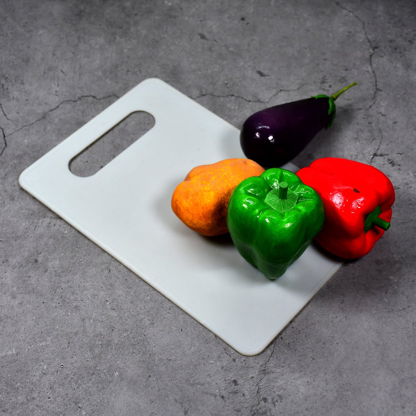 2986 White Thick/Long Lasting BPA Free Kitchen Chopping Boards Cutting Board Plastic with Handle for Regular Use. DeoDap