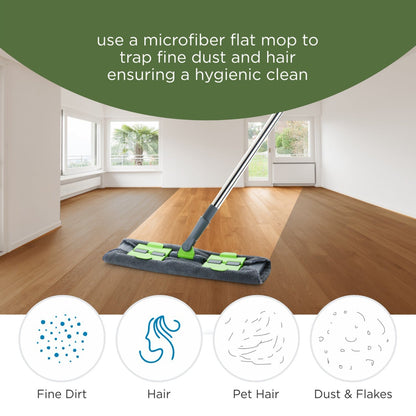8710 Multipurpose Wet and Dry Cleaning Microfiber Flat MOP Floor Cleaning Mop with , 360 Degree Rotating Head and Telescopic Handle Steel Rod Long Handle Dry Mops, Standard (1 Piece, Multi-Colour) DeoDap