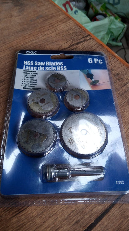 408 -6pcs Metal HSS Circular Saw Blade Set Cutting Discs for Rotary Tool