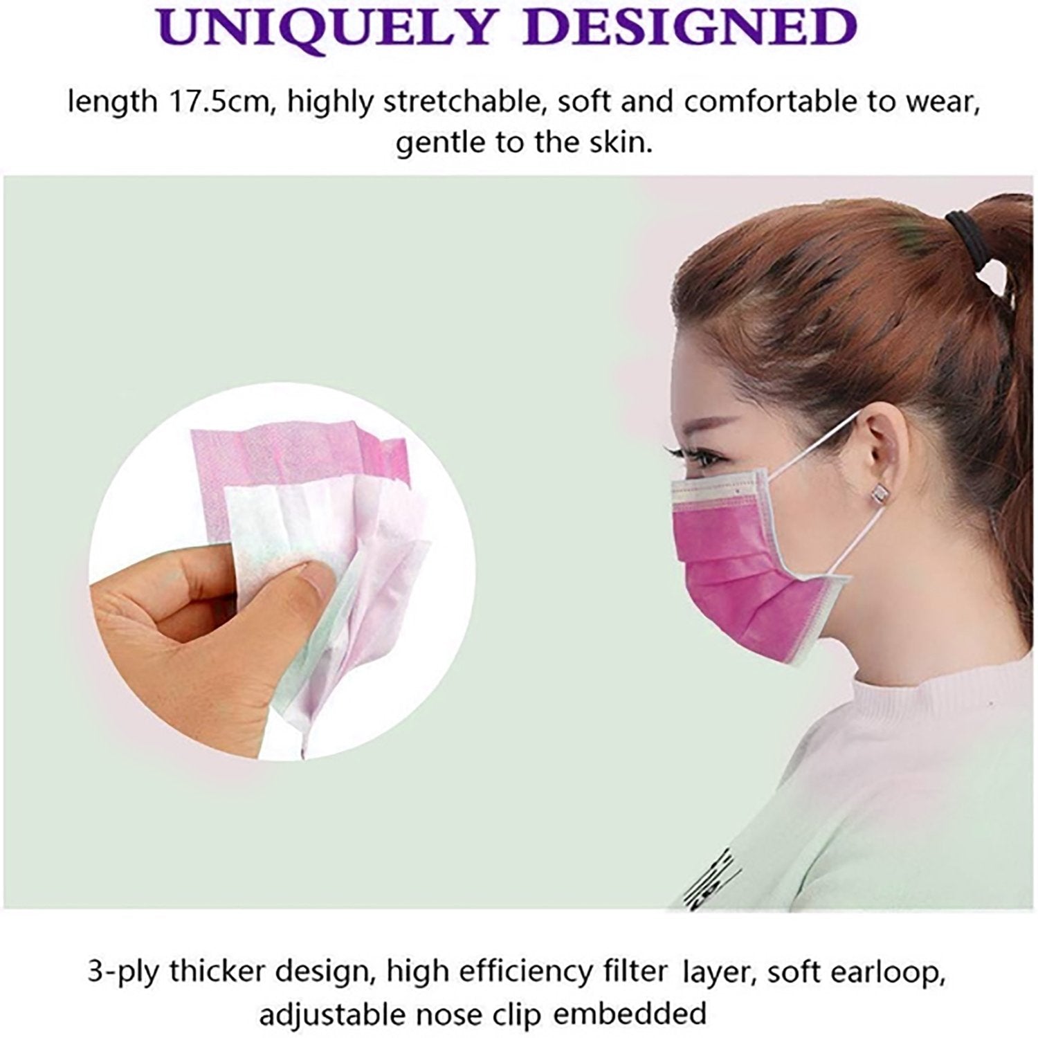 7219 Anti Pollution/Virus Face Pink Mask DeoDap