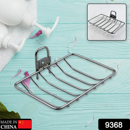 9368 Kitchen, Bathroom Stainless Steel Wall Mounted Self Adhesive Magic Sticker Soap Dish Holder Wall Hanging Soap Storage Rack