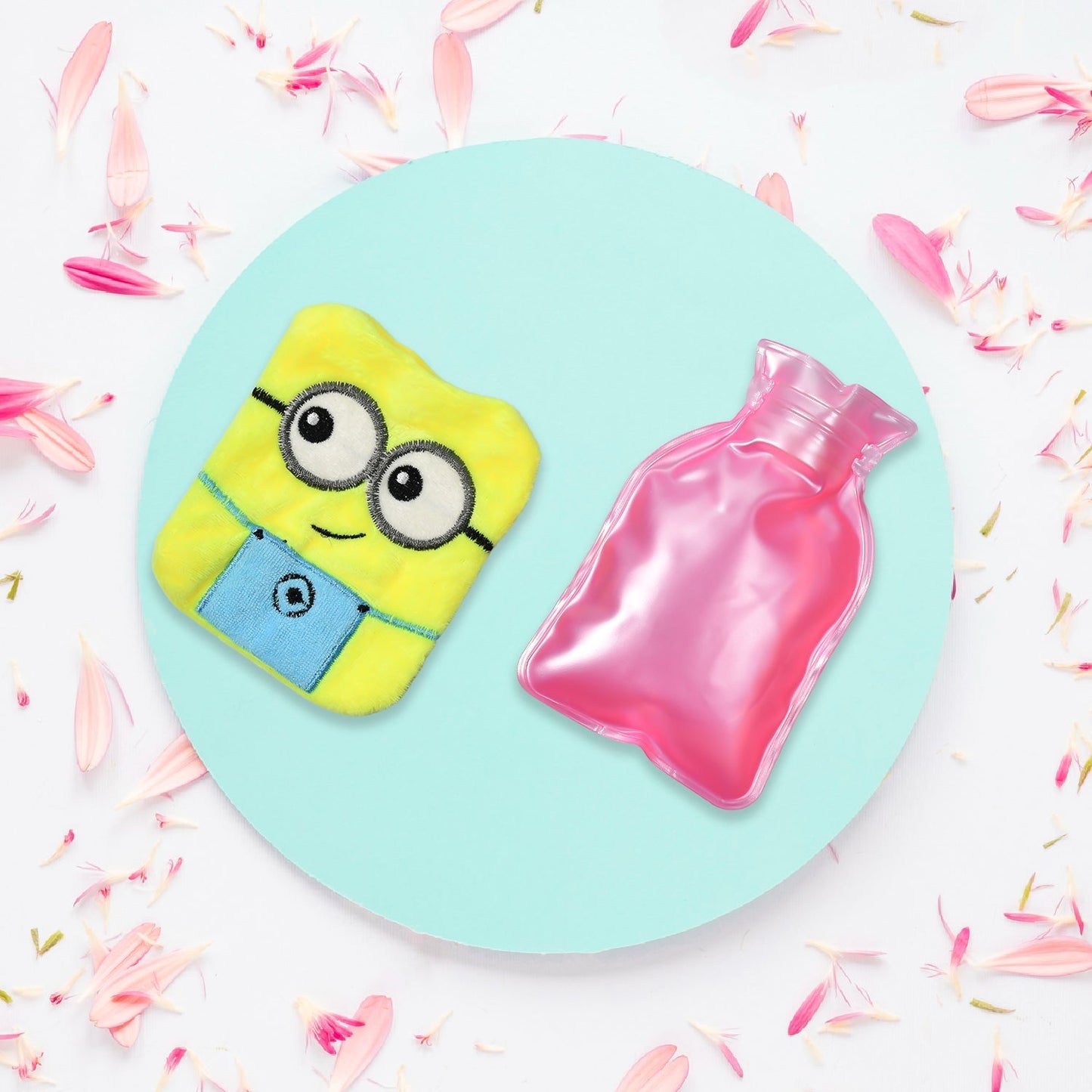 6507 2Eye Minions small Hot Water Bag with Cover for Pain Relief, Neck, Shoulder Pain and Hand, Feet Warmer, Menstrual Cramps. DeoDap