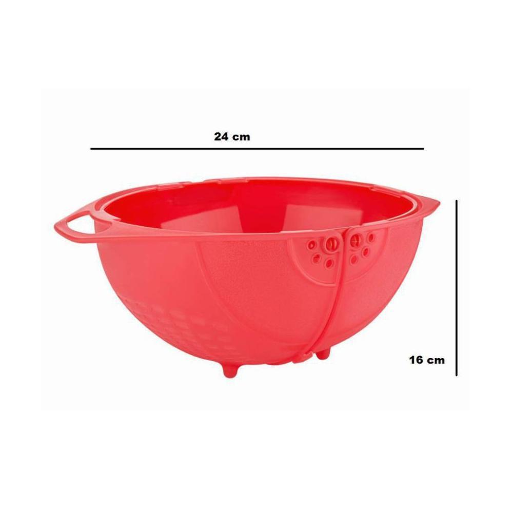 2145  Plastic Revolving Multi Functional Rice, Vegetable Fruit Wash Basket Bowl (Multi Colour) JK Trends