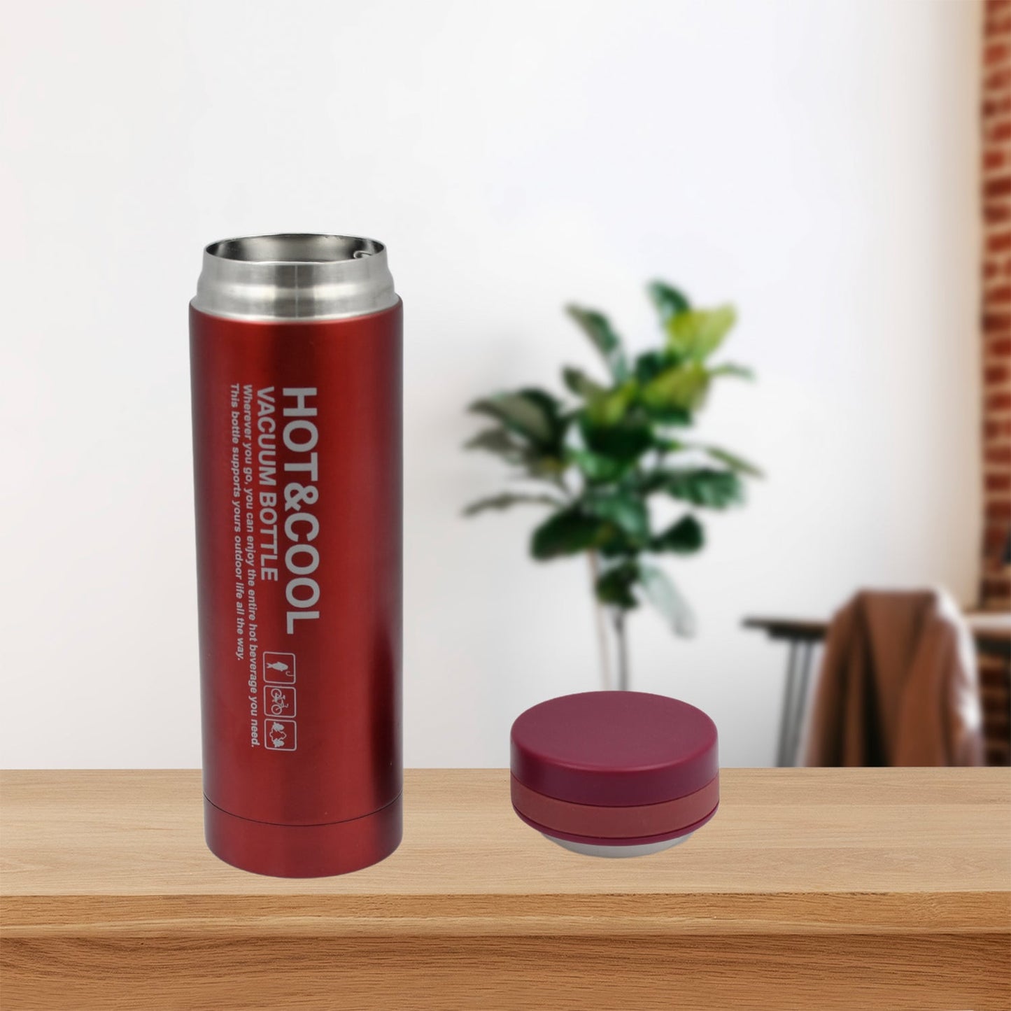6980 Vacuum Double Insulated Stainless Steel water Bottle 24 Hours Hot and Cold | Easy to Carry | Rust & Leak Proof | Tea | Coffee | Office| Gym | Home | Kitchen 300Ml