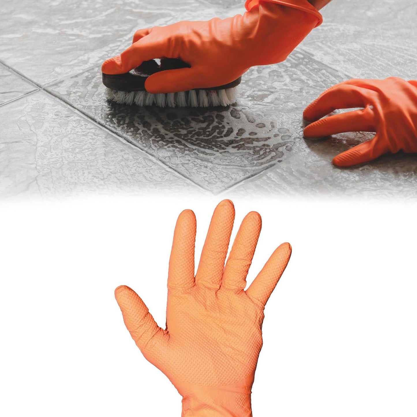 4851 2 Pair Large Orange Gloves For Types Of Purposes Like Washing Utensils, Gardening And Cleaning Toilet Etc. DeoDap