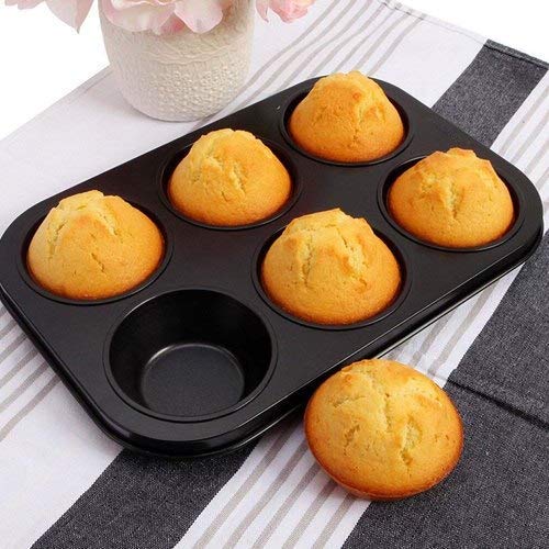 2210 Non-Stick Reusable Cupcake Baking Slot Tray for 6 Muffin Cup DeoDap