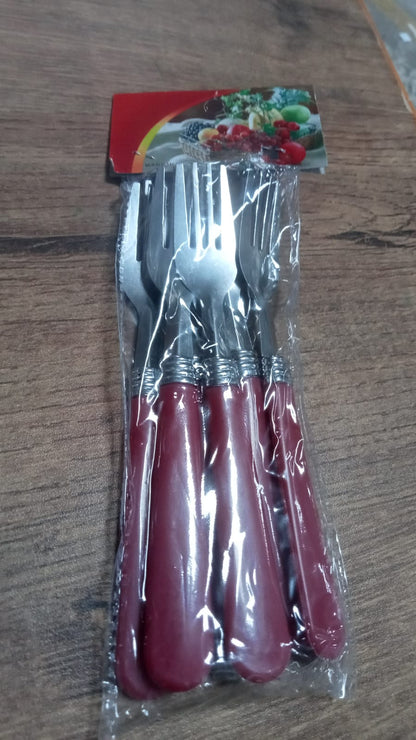 2268 Stainless Steel Forks with Comfortable Grip Dining Fork Set of 6 Pcs