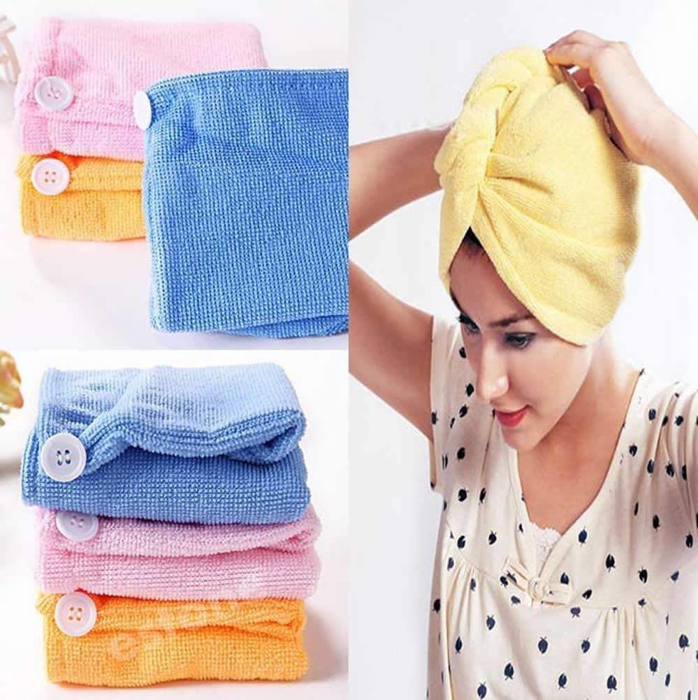 1408 Quick Turban Hair-Drying Absorbent Microfiber Towel/Dry Shower Caps DeoDap