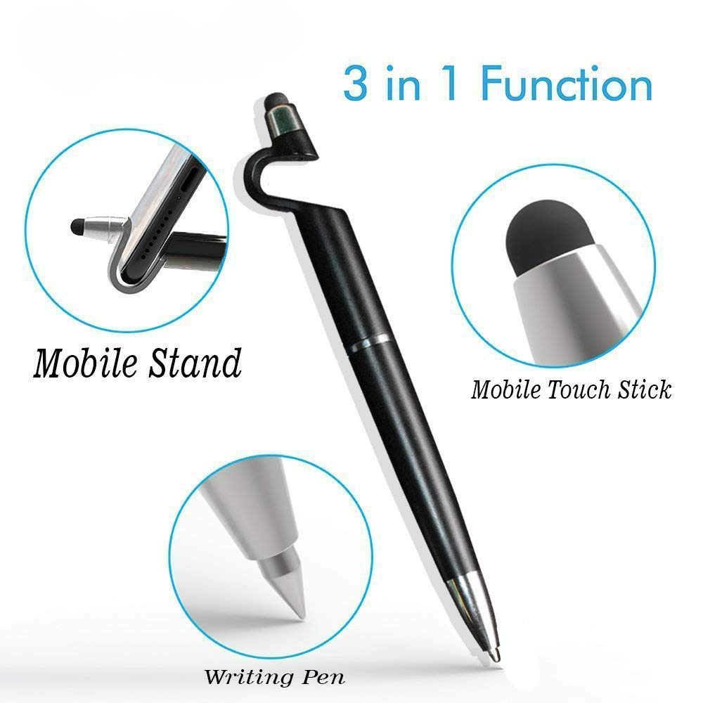 1594 3 in 1 Ballpoint Function Stylus Pen with Mobile Stand JK Trends