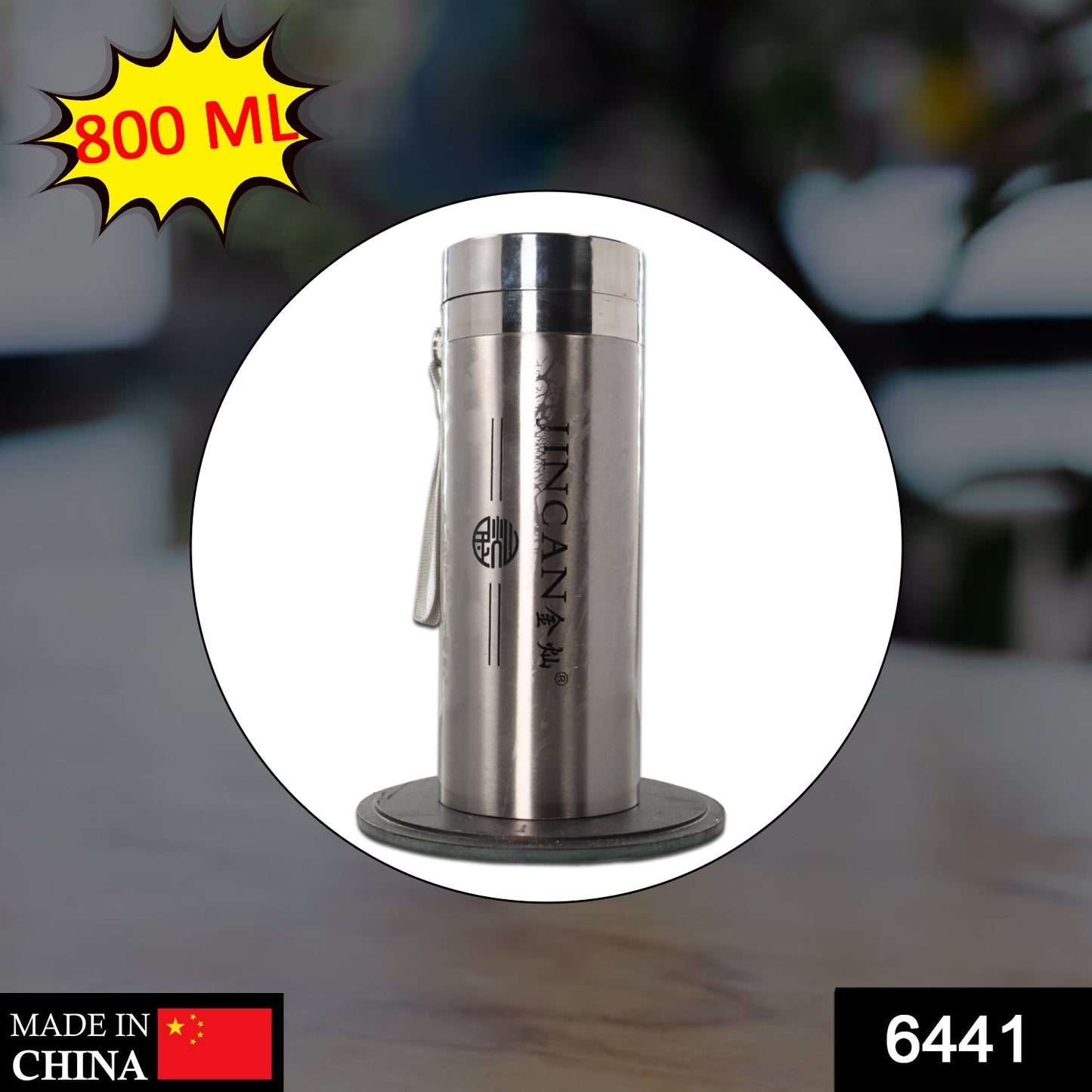 6441 800ml Stainless Steel Water Bottle for Men Women Kids | Thermos Flask | Reusable Leak-Proof Thermos steel for Home Office Gym Fridge Travelling DeoDap
