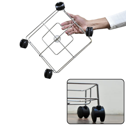 2787 Ss Square Oil Stand For Carrying Oil Bottles And Jars Easily Without Any Problem. DeoDap