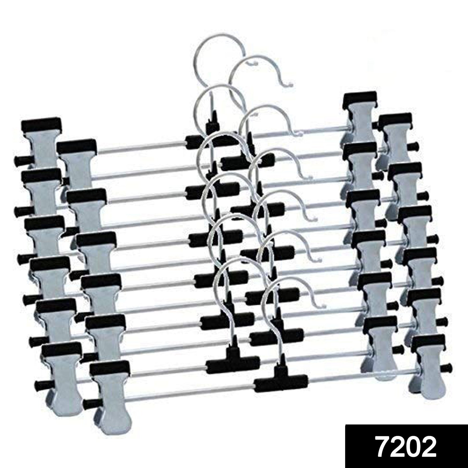 7202 Hangers with 2-Adjustable Anti-Rust Clips (Pack of 12) JK Trends