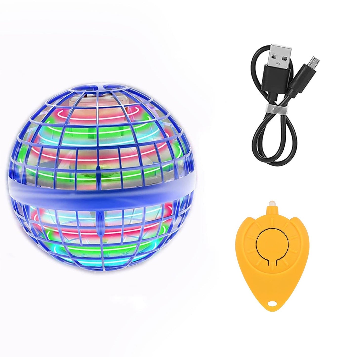 8057 Flying Ball Toys, USB Rechargeable Built-in RGB Lights 360°Rotating Magic Controller, Flying Orb Ball Boomerang Mini Pro Spinner Blastoise Toys