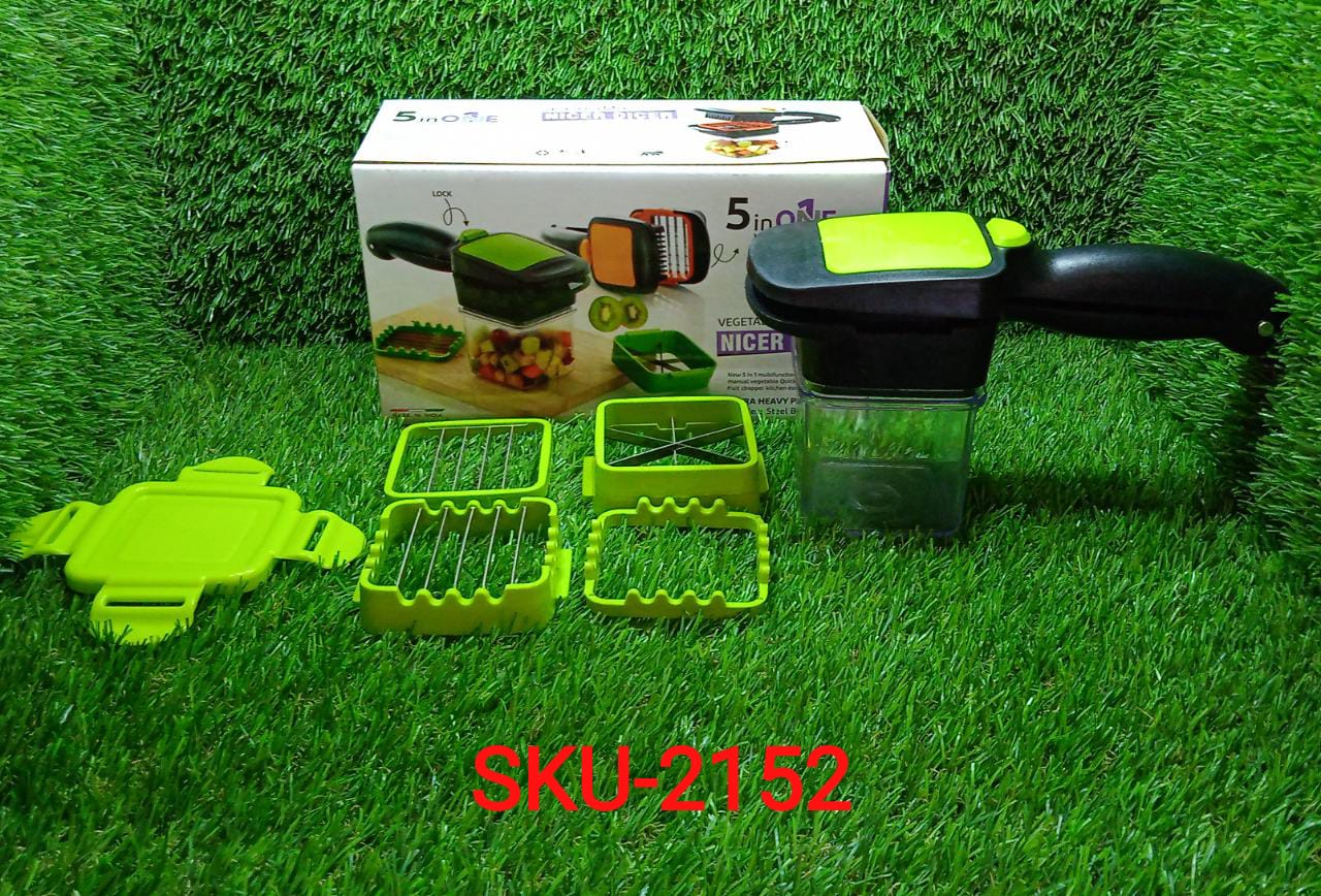 2152 Premium Vegetable Dicer Multi Chopper Set 5 in 1 Cutting Blades JK Trends