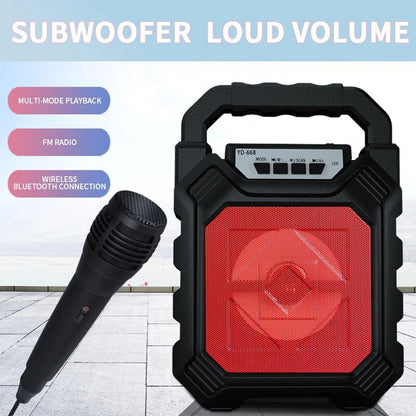 6642 Wireless Bluetooth Portable Boom Box Subwoofer Support Mic Input Outdoor Speaker 5 W Bluetooth Speaker DeoDap