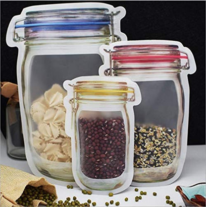 0855 Plastics Transparent Jar Shaped Stand-up Pouch With Zipper JK Trends