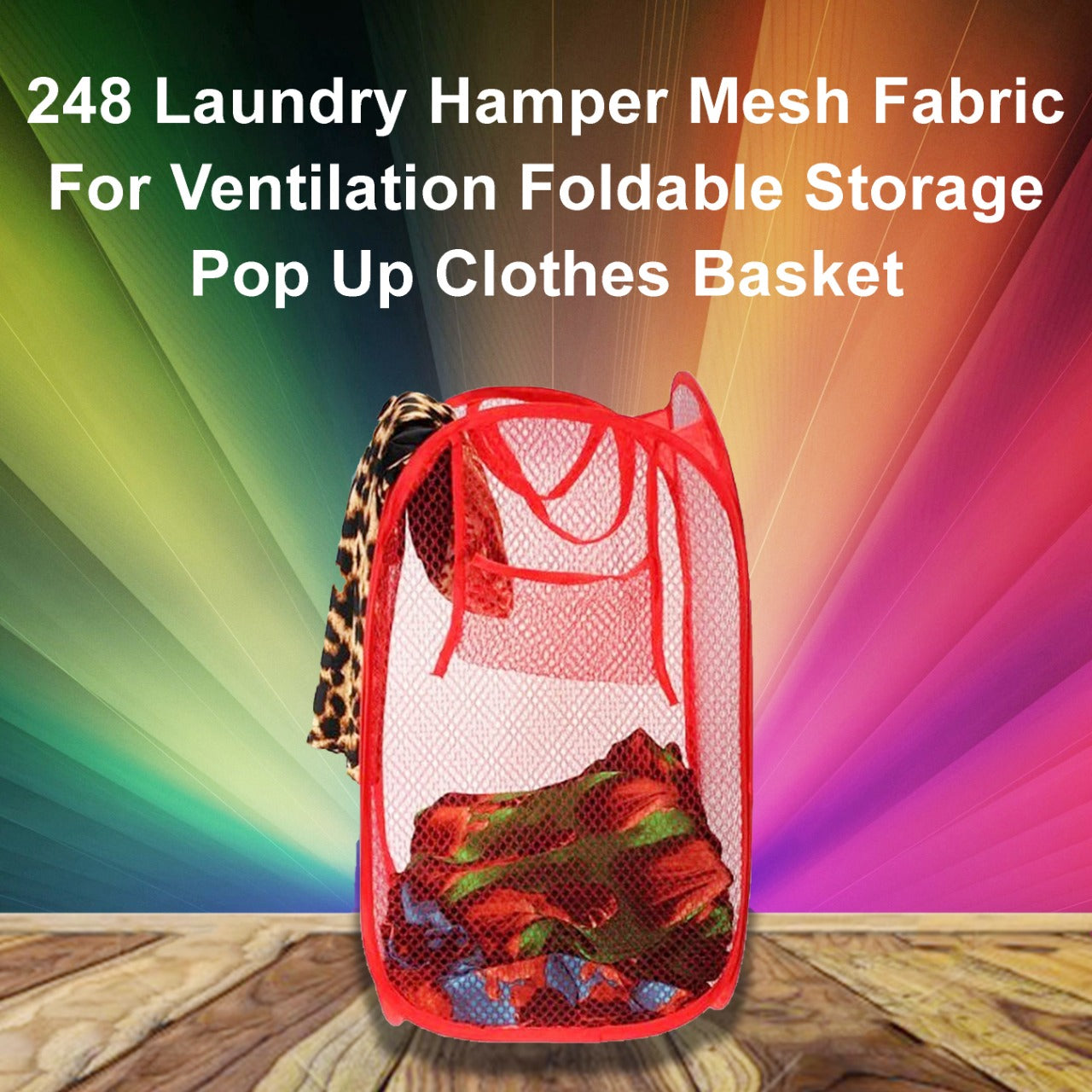 248 Laundry Hamper Mesh Fabric For Ventilation Foldable Storage Pop Up Clothes Basket JK Trends