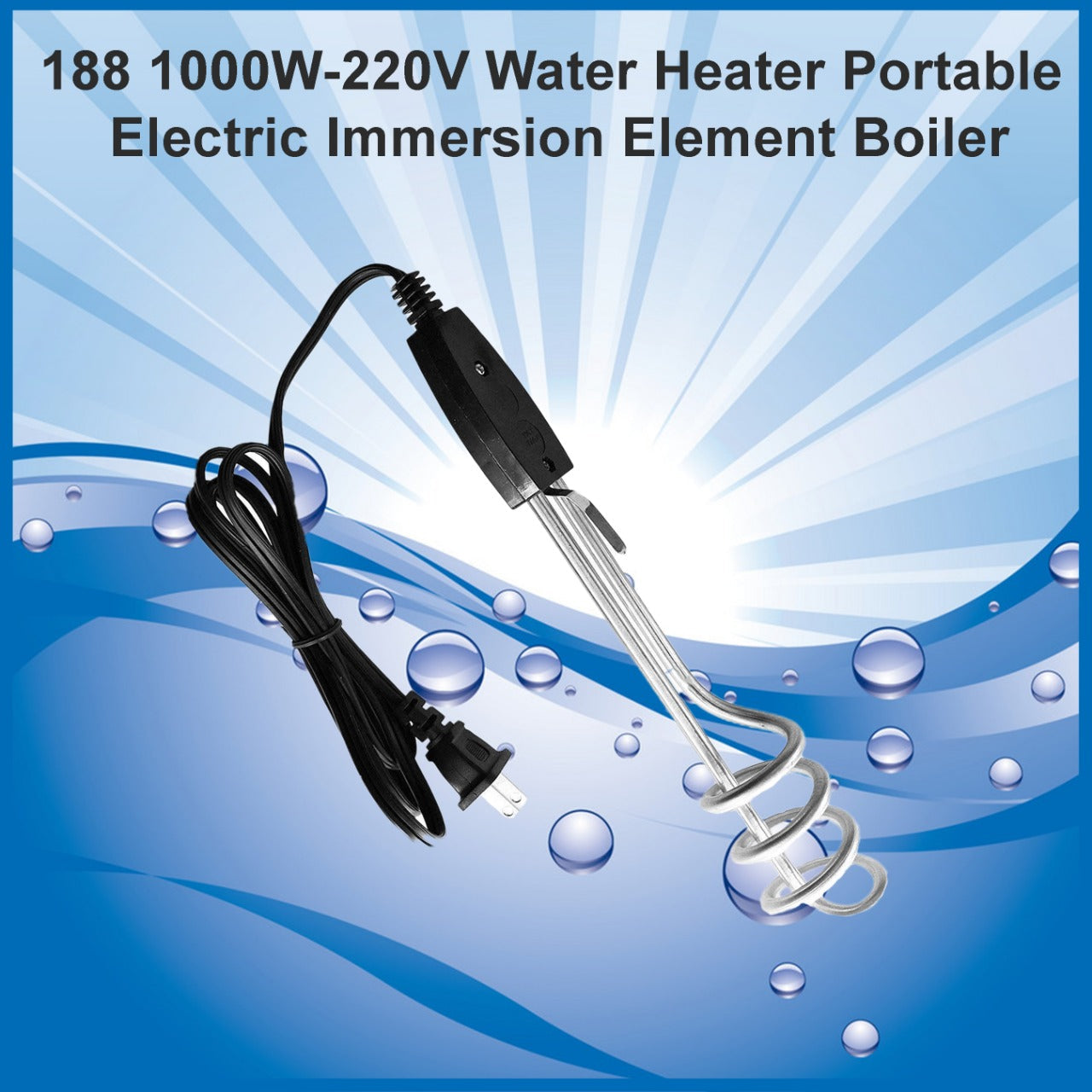 188 1000W-220V Water Heater Portable Electric Immersion Element Boiler JK Trends