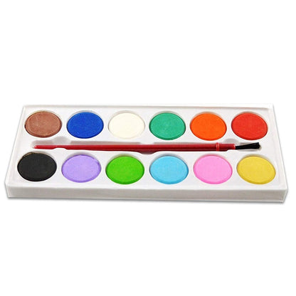 1123 Painting Water Color Kit - 12 Shades and Paint Brush (13 Pcs) JK Trends