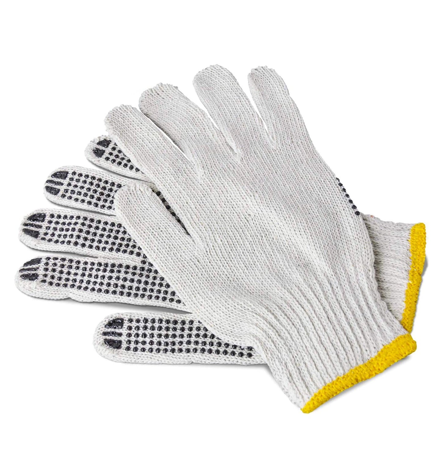 4611 Unisex Knitted/Sewing Cotton Plain Hand Gloves Raw White DeoDap