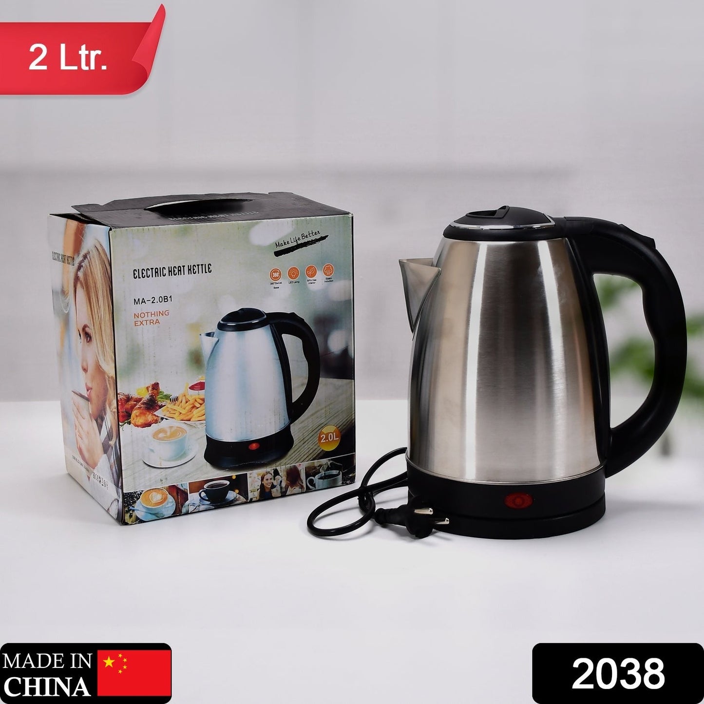 2038 Electric Kettle | Super fast Boiling | 2Litres | Water Tea Coffee Instant Noodles Soup