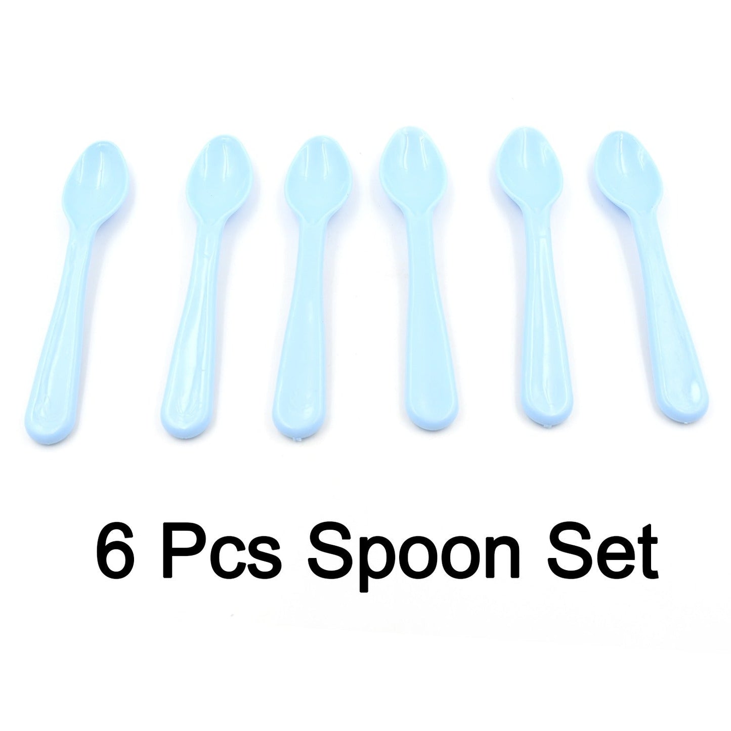 5349 Food Plastic Spoon Set, Plastic Table Spoon Set Plastic Tea Spoon, Coffee with ABS Plastic, Heat-Resistant Spoon (6 Pc Set )