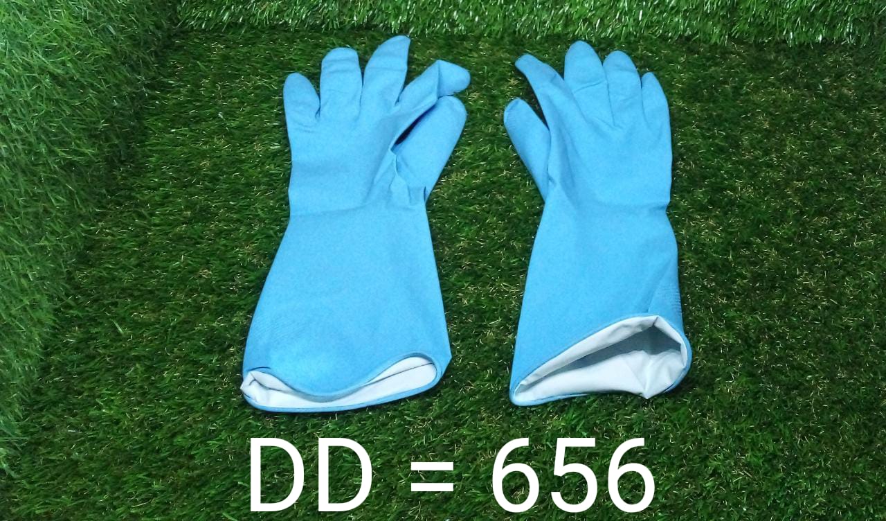 0656 - Cut Glove Reusable Rubber Hand Gloves (Blue) - 1 pc JK Trends