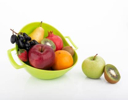 2222 Multipurpose Fruit Vegetable Strainer Colander Bowl with Handle DeoDap