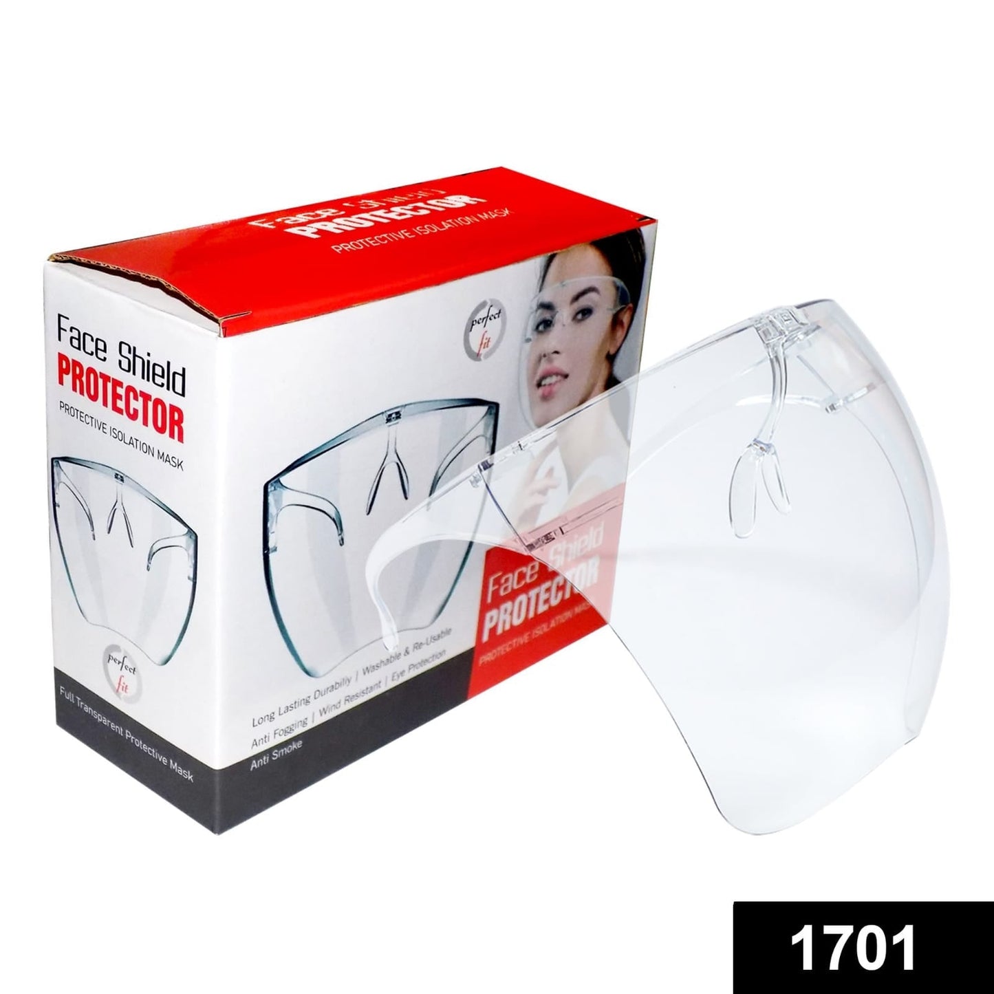 1701 Multipurpose Clear Face Shield Anti-fog Anti-Scratch Protective Fashion Wear for Men DeoDap